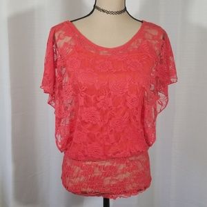 A'gaci laced red top. Size S/M